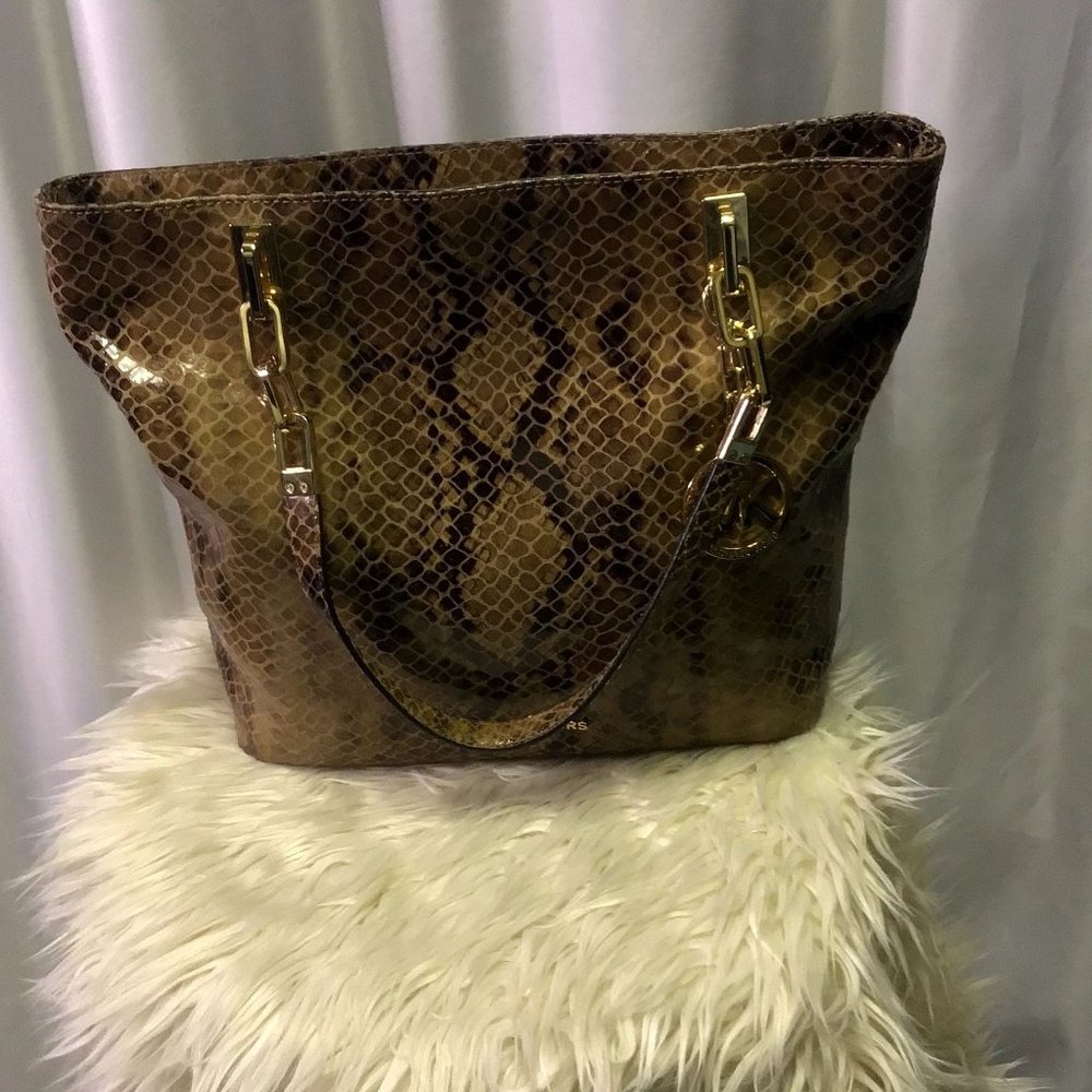 Michael Kors Medium Harper Python Embosed Tote - image 2